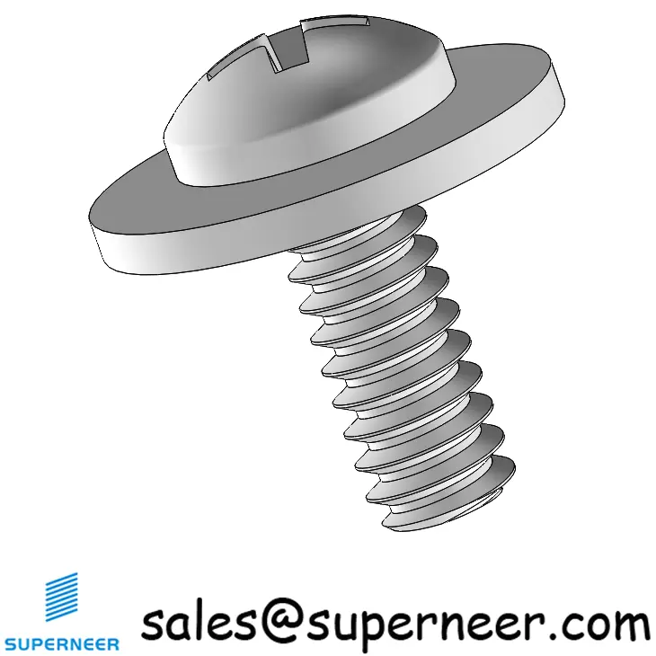 6-32 x 3/8" Pan Head Phillips SEMS Screws with Flat Washer SUS304 Stainless Steel Inox