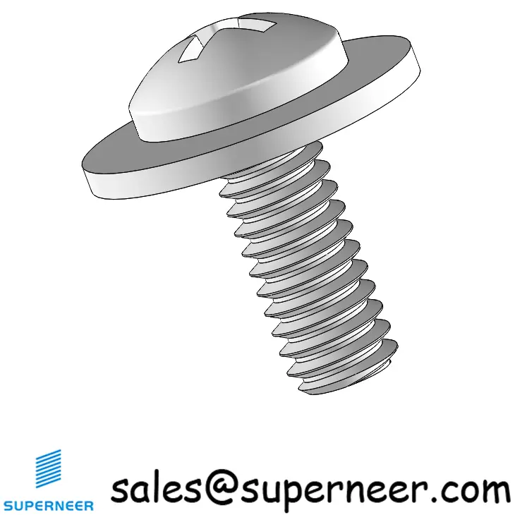 8-32 x 7/16" Pan Head Phillips SEMS Screws with Flat Washer SUS304 Stainless Steel Inox