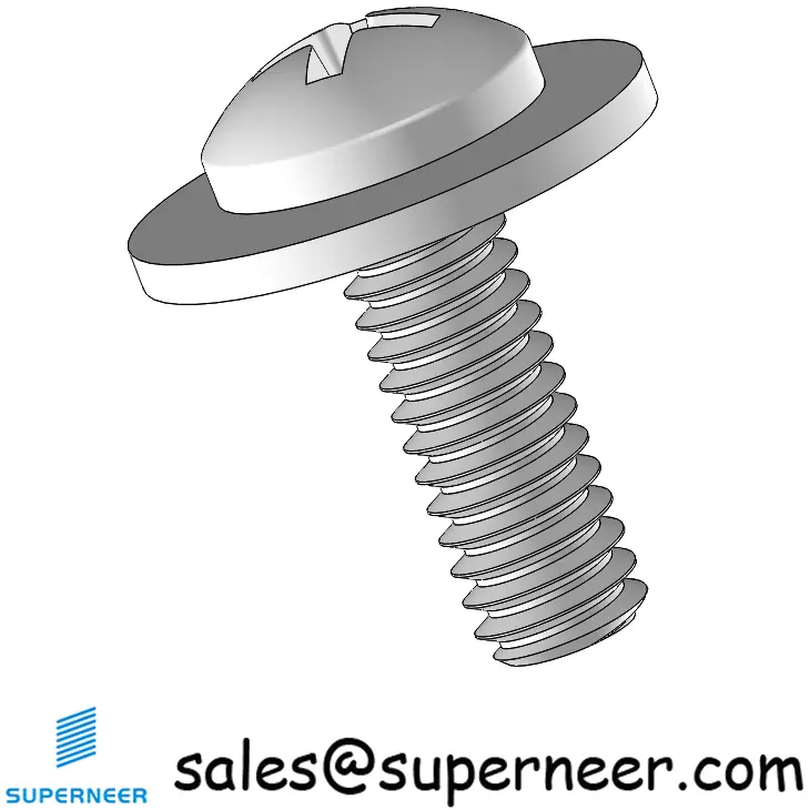 8-32 x 1/2" Pan Head Phillips SEMS Screws with Flat Washer SUS304 Stainless Steel Inox