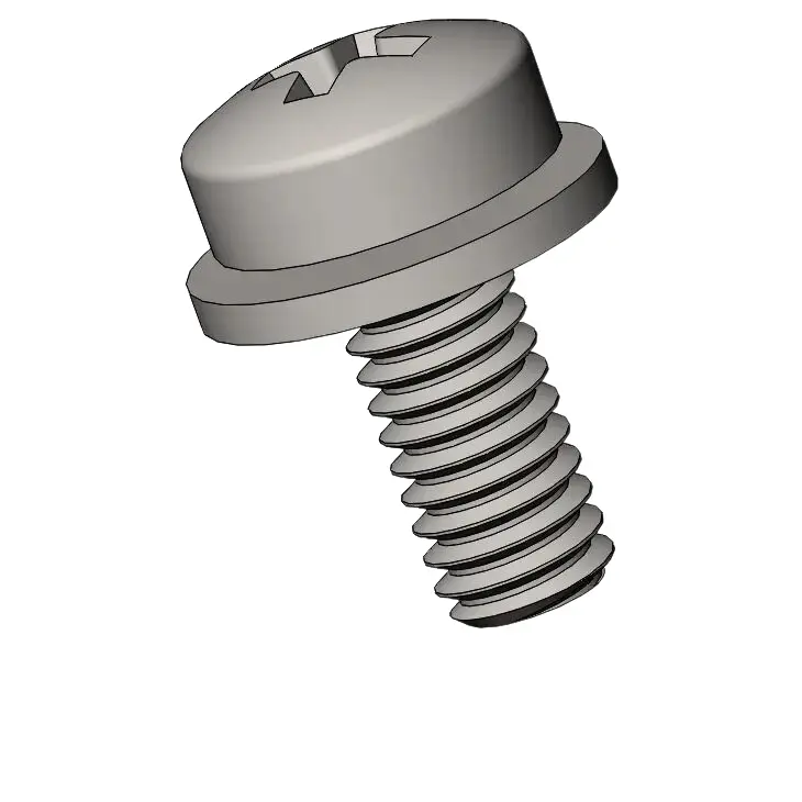 M2.5 x 6mm Pan Head Phillips SEMS Screws with Flat Washer SUS304 Stainless Steel Inox