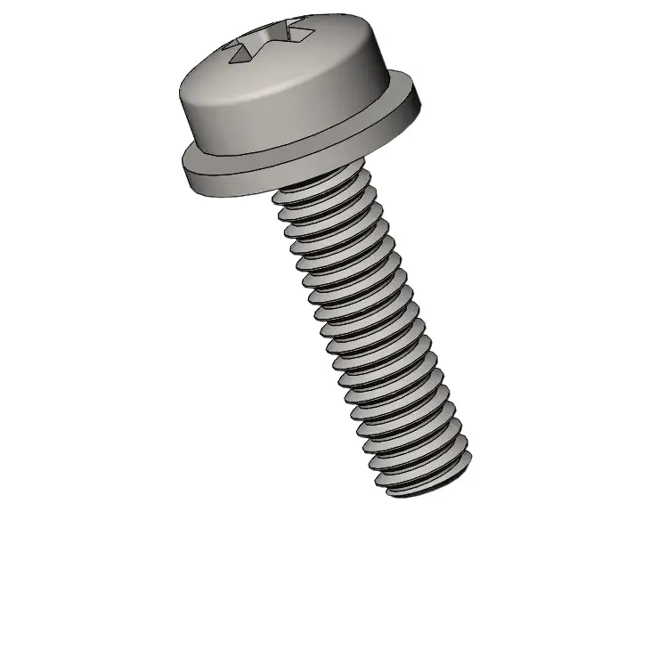 M2.5 x 9mm Pan Head Phillips SEMS Screws with Flat Washer SUS304 Stainless Steel Inox