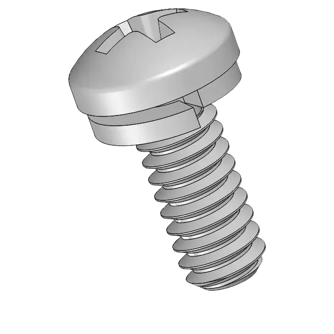 3-48 x 1/4" Pan Head Phillips SEMS Screws with Spring Washer SUS304 Stainless Steel Inox