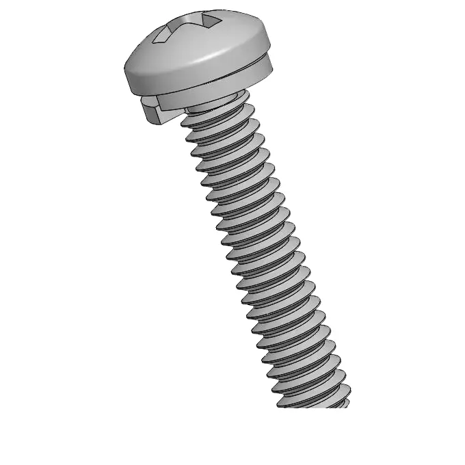 3-48 x 1/2" Pan Head Phillips SEMS Screws with Spring Washer SUS304 Stainless Steel Inox