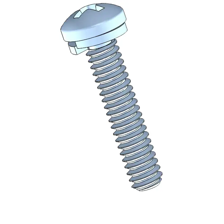 3-48 x 1/2" Pan Head Phillips SEMS Screws with Spring Washer Steel Blue Zinc Plated