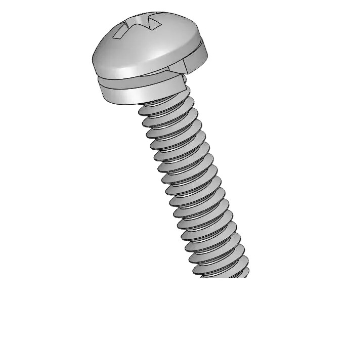 4-40 x 1/2" Pan Head Phillips SEMS Screws with Spring Washer SUS304 Stainless Steel Inox