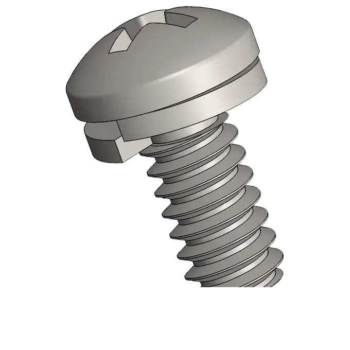 6-32 x 5/16" Pan Head Phillips SEMS Screws with Spring Washer SUS304 Stainless Steel Inox