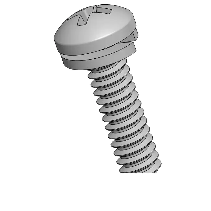 6-32 x 1/2" Pan Head Phillips SEMS Screws with Spring Washer SUS304 Stainless Steel Inox