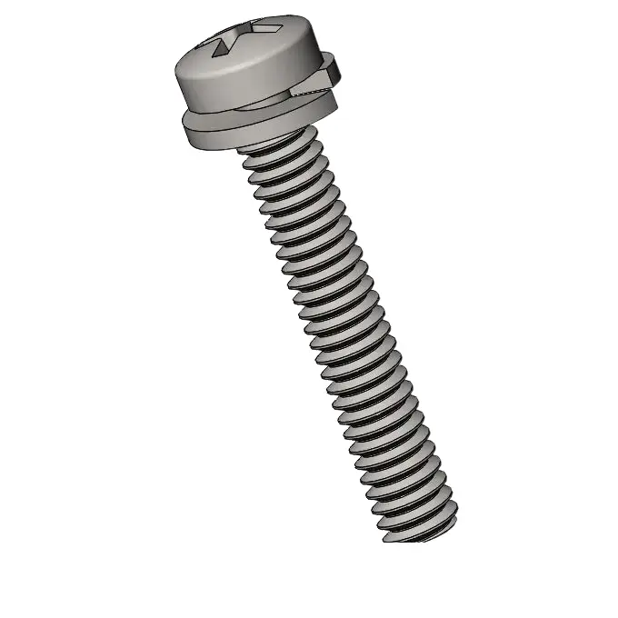 M2 x 12mm Pan Head Phillips SEMS Screws with Spring Washer SUS304 Stainless Steel Inox