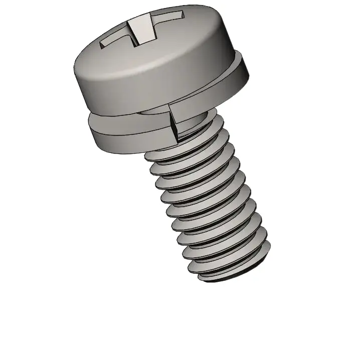 M2.5 x 6mm Pan Head Phillips SEMS Screws with Spring Washer SUS304 Stainless Steel Inox