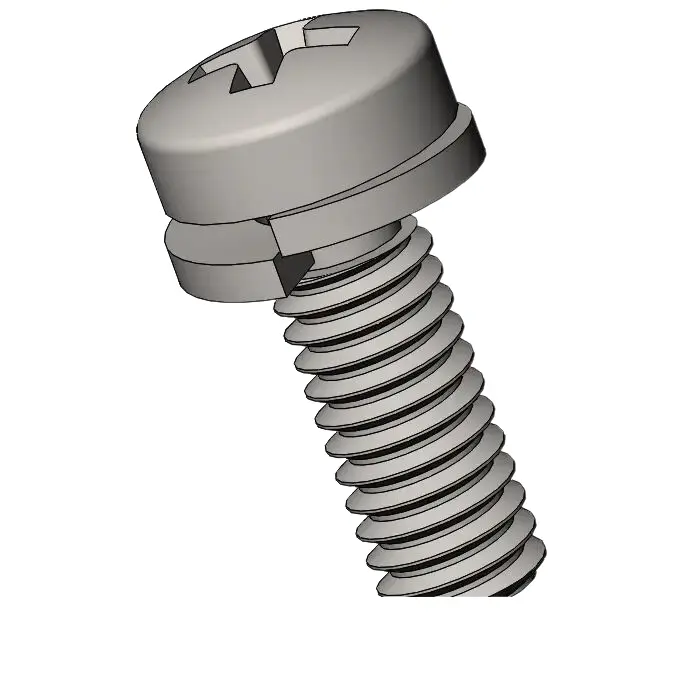 M2.5 x 7mm Pan Head Phillips SEMS Screws with Spring Washer SUS304 Stainless Steel Inox