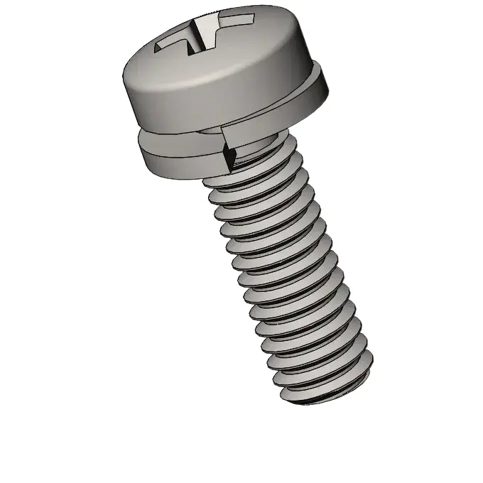 M2.5 x 8mm Pan Head Phillips SEMS Screws with Spring Washer SUS304 Stainless Steel Inox