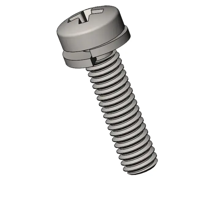 M2.5 x 10mm Pan Head Phillips SEMS Screws with Spring Washer SUS304 Stainless Steel Inox