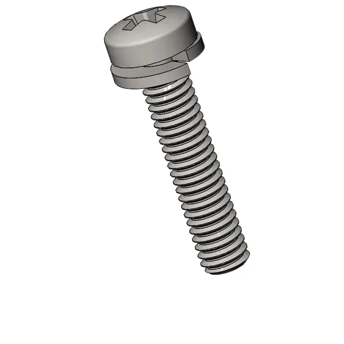 M2.5 x 12mm Pan Head Phillips SEMS Screws with Spring Washer SUS304 Stainless Steel Inox
