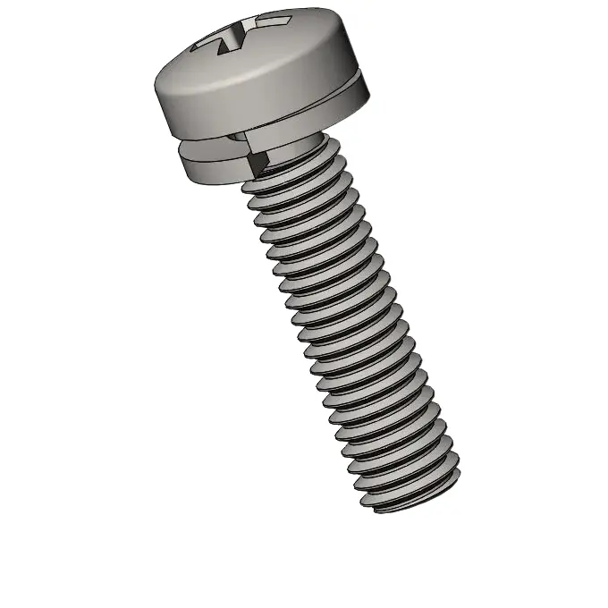 M3 x 12mm Pan Head Phillips SEMS Screws with Spring Washer SUS304 Stainless Steel Inox