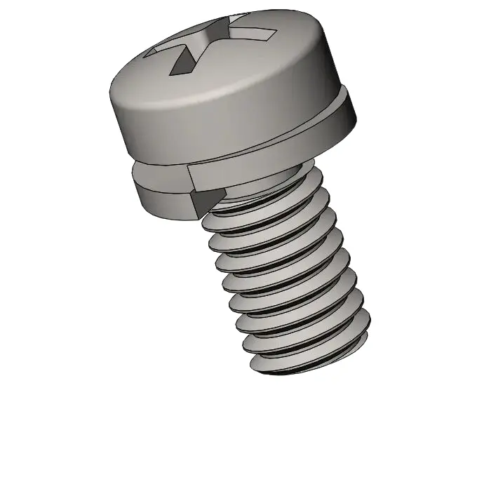 M3.5 x 7mm Pan Head Phillips SEMS Screws with Spring Washer SUS304 Stainless Steel Inox