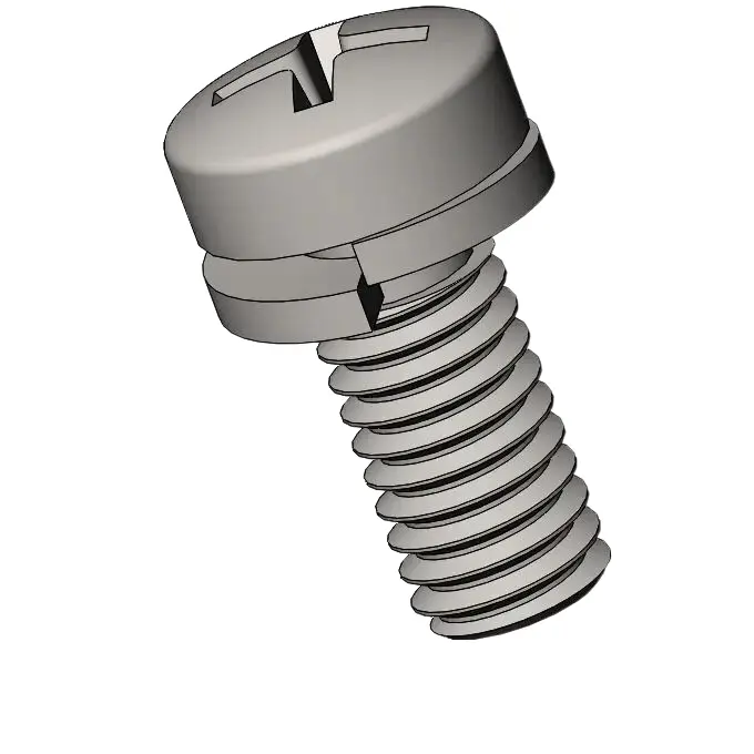 M3.5 x 8mm Pan Head Phillips SEMS Screws with Spring Washer SUS304 Stainless Steel Inox