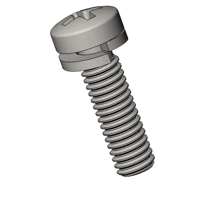 M4 x 14mm Pan Head Phillips SEMS Screws with Spring Washer SUS304 Stainless Steel Inox