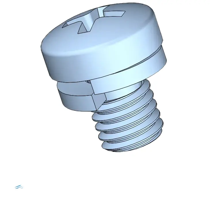 M5 x 7mm Pan Head Phillips SEMS Screws with Spring Washer Steel Blue Zinc Plated