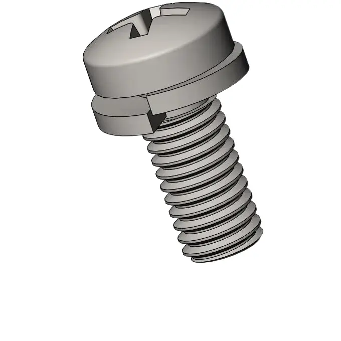 M6 x 14mm Pan Head Phillips SEMS Screws with Spring Washer SUS304 Stainless Steel Inox