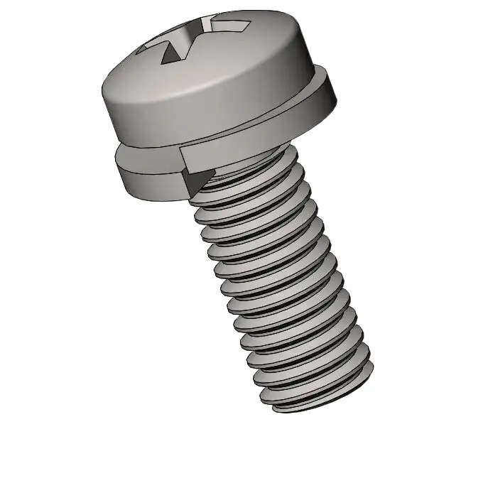 M6 x 16mm Pan Head Phillips SEMS Screws with Spring Washer SUS304 Stainless Steel Inox