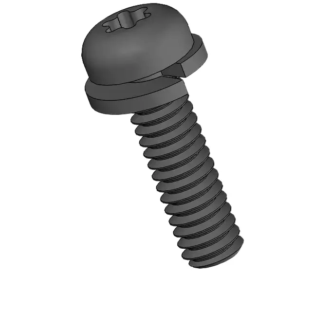 M2 x 7mm Pan Head Torx SEMS Screws with Spring Washer Steel Black