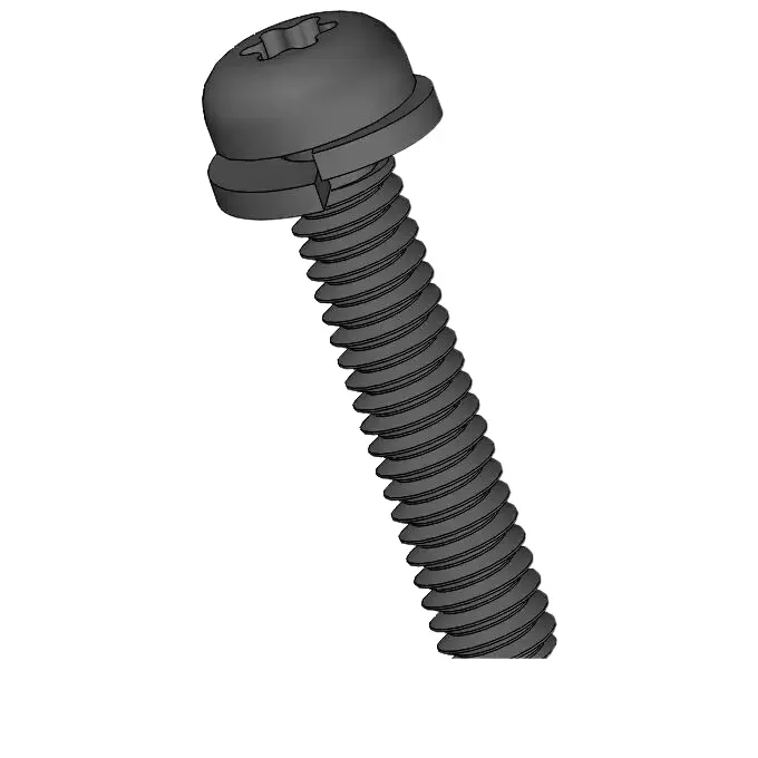 M2 x 10mm Pan Head Torx SEMS Screws with Spring Washer Steel Black