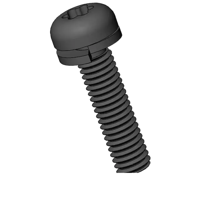 M3 x 12mm Pan Head Torx SEMS Screws with Spring Washer Steel Black