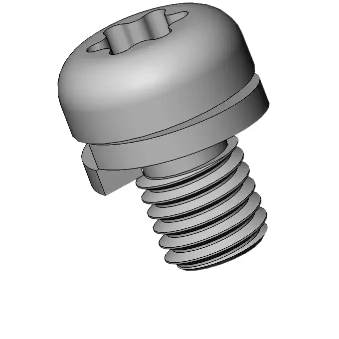 M4 x 6mm Pan Head Torx SEMS Screws with Spring Washer SUS304 Stainless Steel Inox