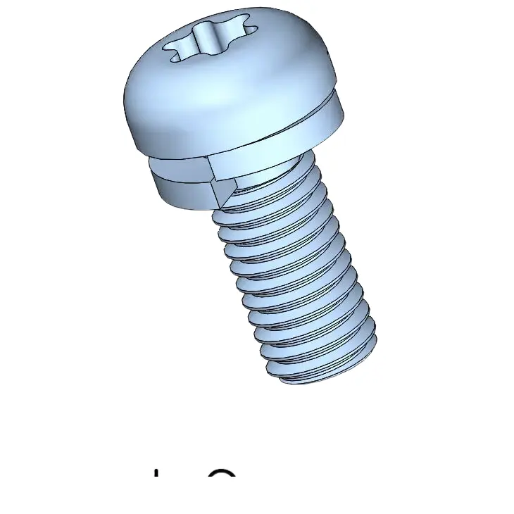 M5 x 12mm Pan Head Torx SEMS Screws with Spring Washer Steel Blue Zinc Plated