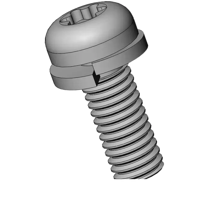 M6 x 16mm Pan Head Torx SEMS Screws with Spring Washer SUS304 Stainless Steel Inox