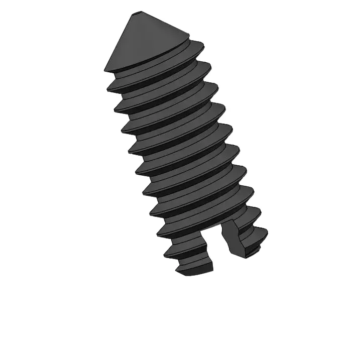 M1.2 x 3mm Slotted Cone Point Set Screw Steel Black DIN553