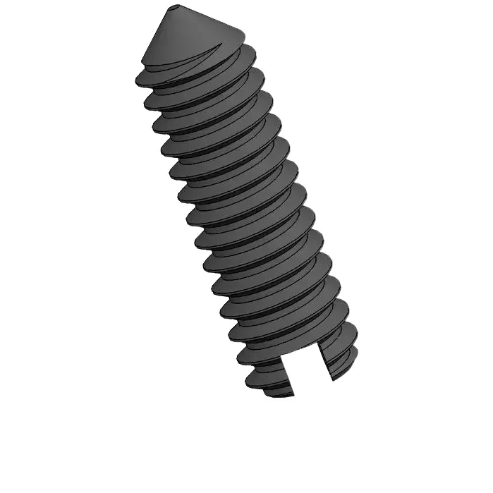 M1.2 x 4mm Slotted Cone Point Set Screw Steel Black DIN553