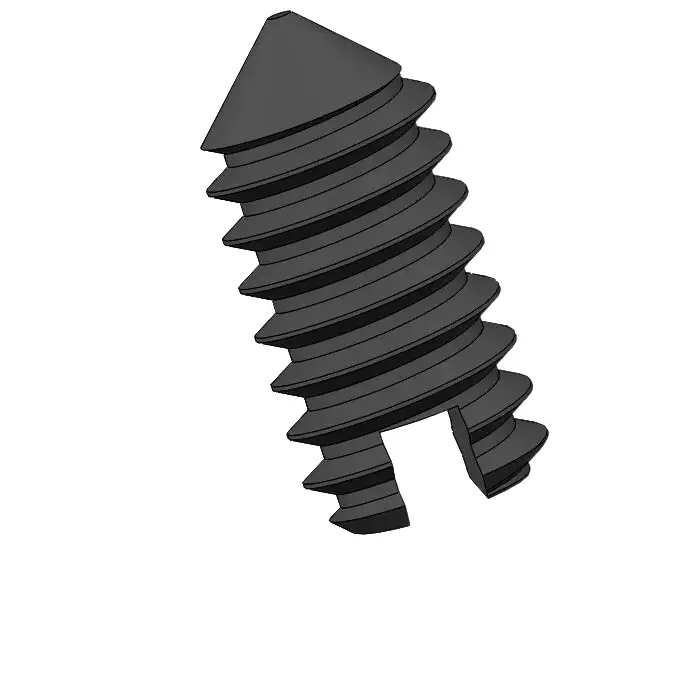 M1.2 x 2.5mm Slotted Cone Point Set Screw Steel Black DIN553