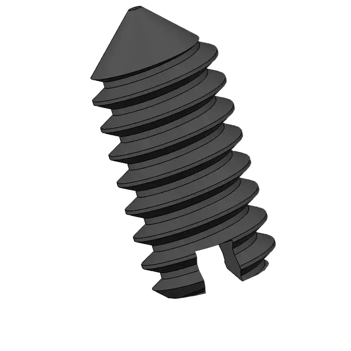 M1.4 x 3mm Slotted Cone Point Set Screw Steel Black DIN553