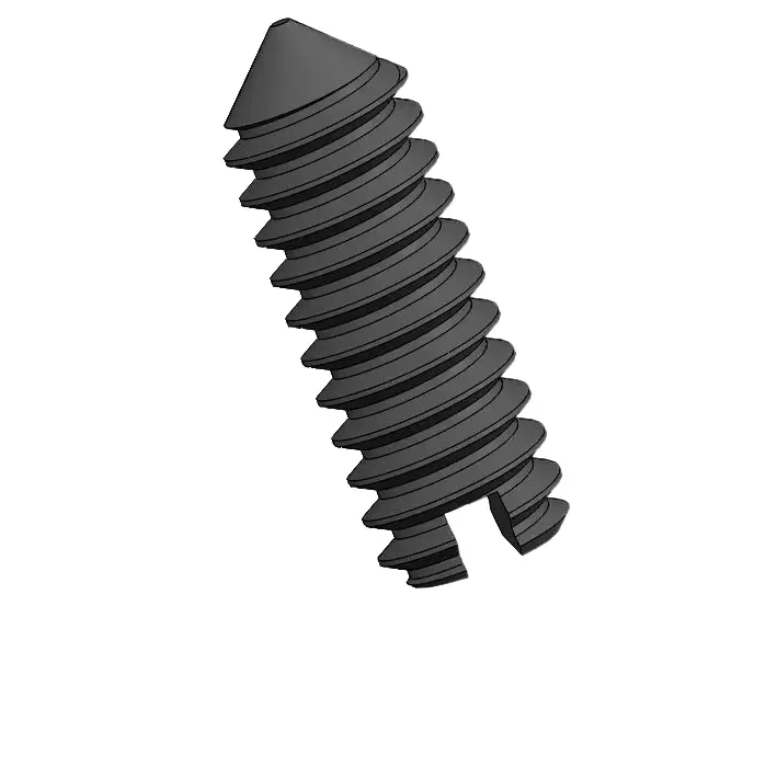 M1.4 x 4mm Slotted Cone Point Set Screw Steel Black DIN553