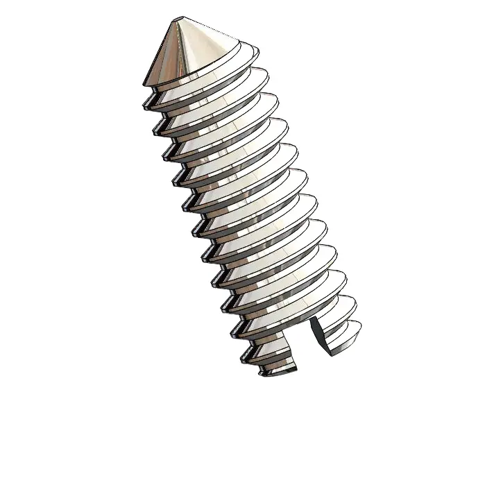 M1.4 x 4mm Slotted Cone Point Set Screw SUS304 Stainless Steel Inox DIN553