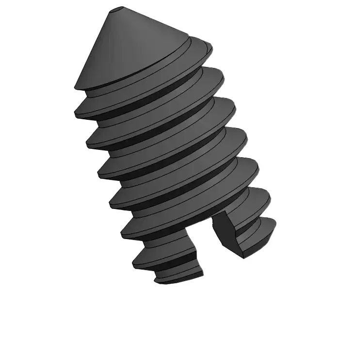 M1.4 x 2.5mm Slotted Cone Point Set Screw Steel Black DIN553