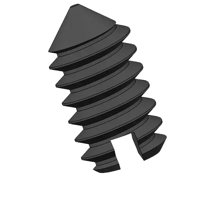 M1.6 x 3mm Slotted Cone Point Set Screw Steel Black DIN553