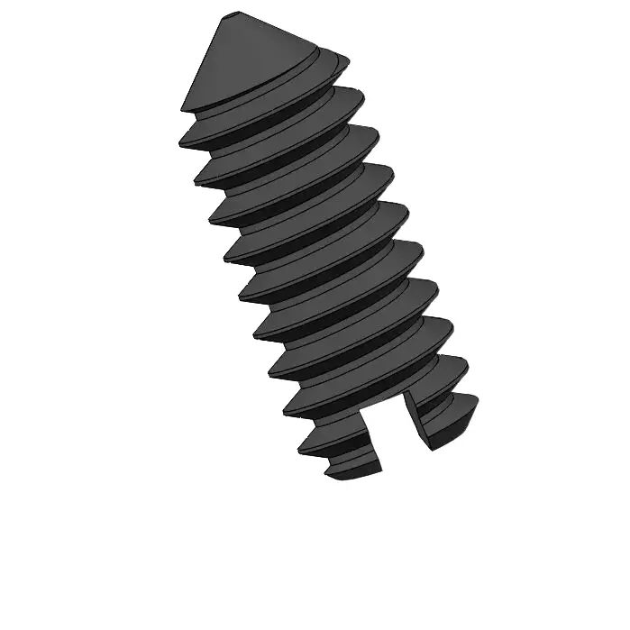 M1.6 x 4mm Slotted Cone Point Set Screw Steel Black DIN553