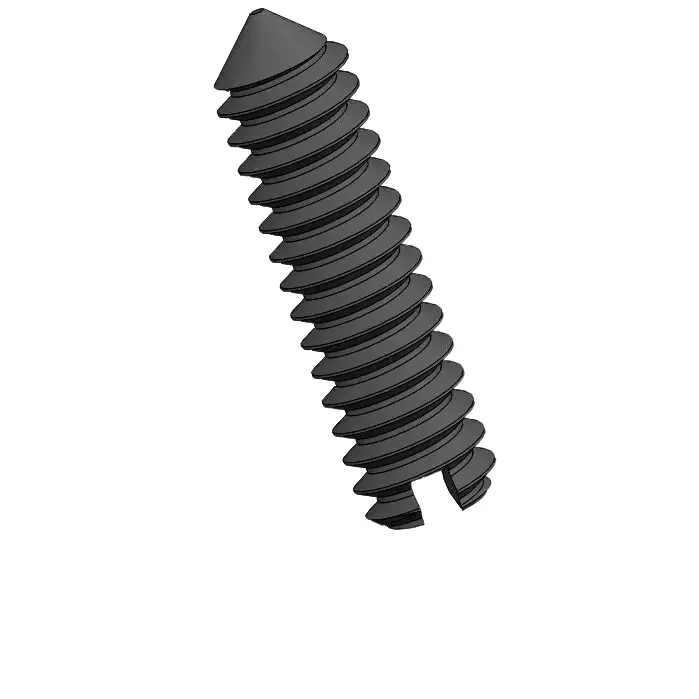 M1.6 x 6mm Slotted Cone Point Set Screw Steel Black DIN553