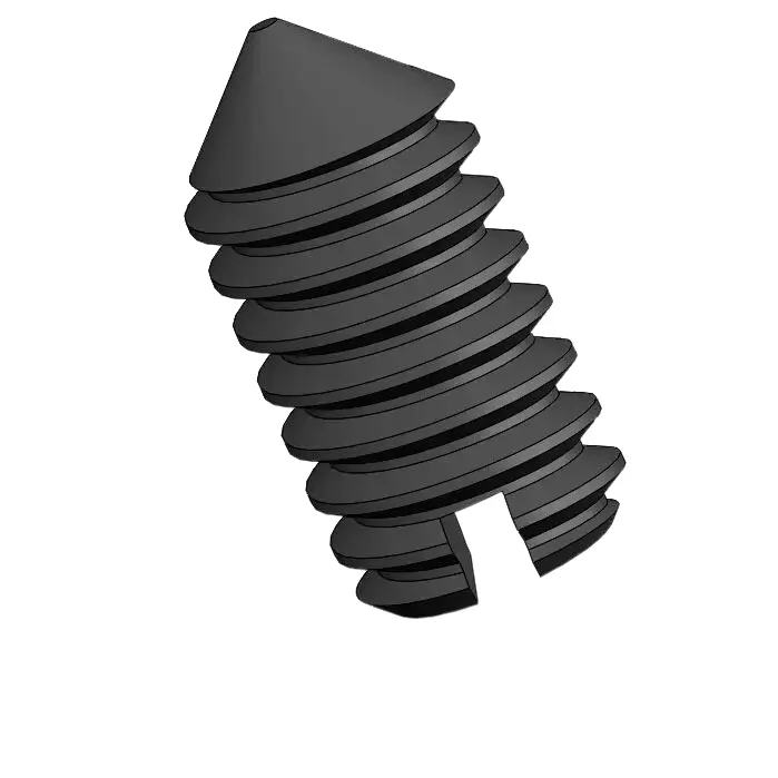 M2 x 4mm Slotted Cone Point Set Screw Steel Black DIN553