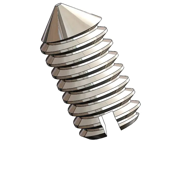 M2 x 4mm Slotted Cone Point Set Screw SUS304 Stainless Steel Inox DIN553
