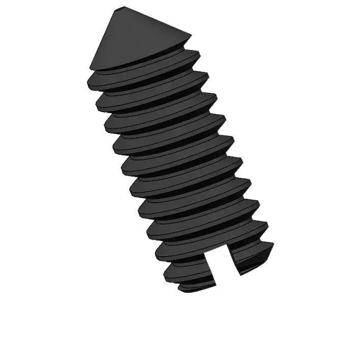 M2 x 5mm Slotted Cone Point Set Screw Steel Black DIN553