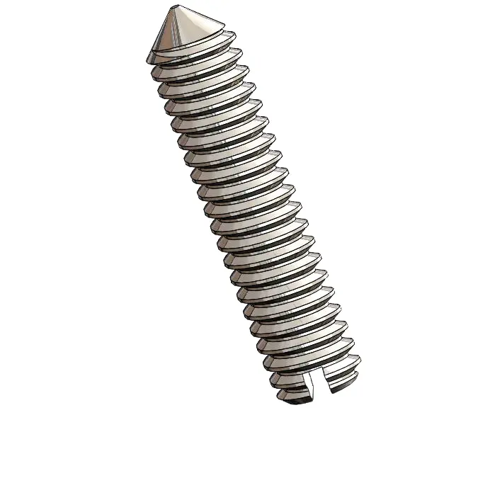 M2 x 9mm Slotted Cone Point Set Screw SUS304 Stainless Steel Inox DIN553