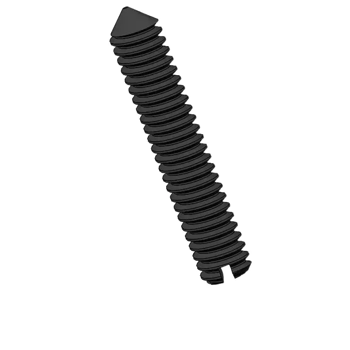 M2 x 11mm Slotted Cone Point Set Screw Steel Black DIN553