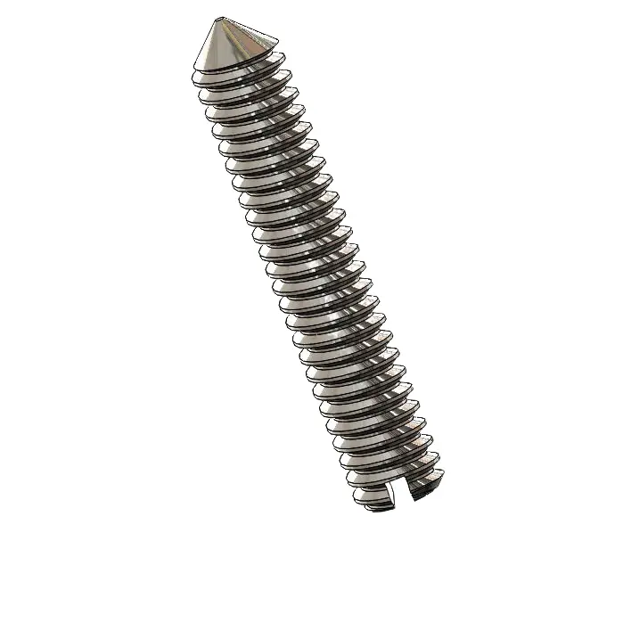 M2 x 11mm Slotted Cone Point Set Screw SUS304 Stainless Steel Inox DIN553