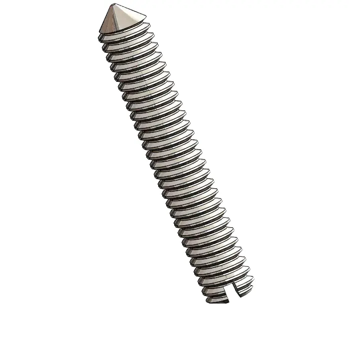M2 x 12mm Slotted Cone Point Set Screw SUS304 Stainless Steel Inox DIN553