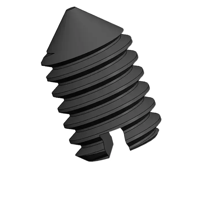 M2.5 x 4mm Slotted Cone Point Set Screw Steel Black DIN553