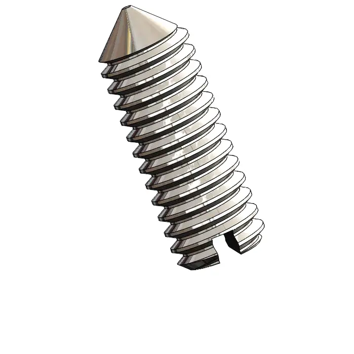 M2.5 x 7mm Slotted Cone Point Set Screw SUS304 Stainless Steel Inox DIN553