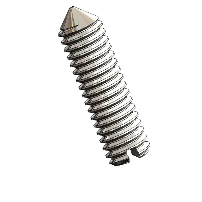 M2.5 x 9mm Slotted Cone Point Set Screw SUS304 Stainless Steel Inox DIN553